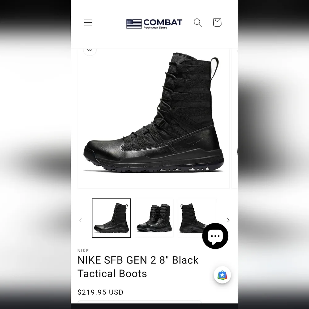 Nike SFB GEN 2 8" Black Military Tactical Boots Men's Size 7 - Picture 8 of 8